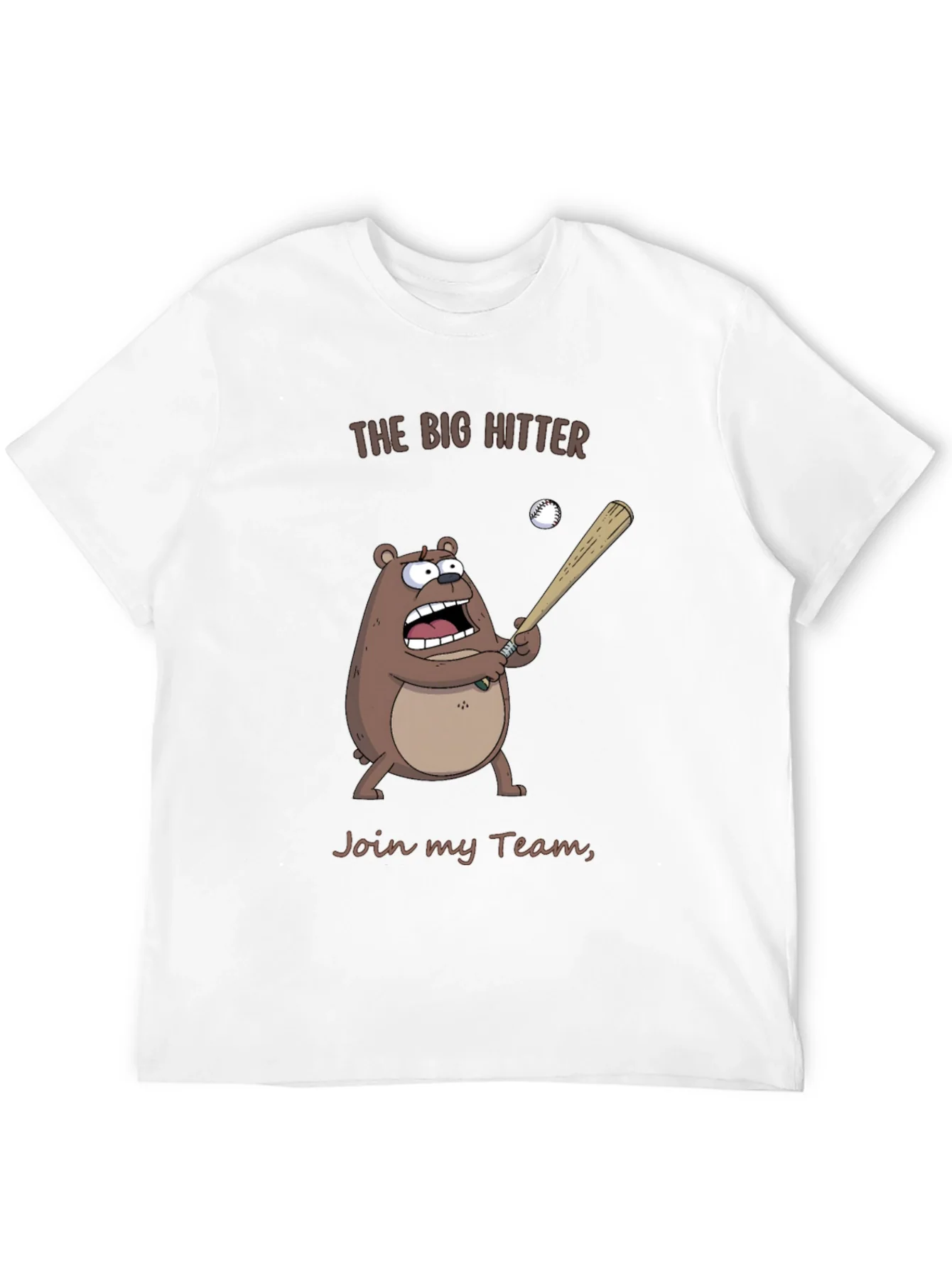 The Big Hitter Bear T-Shirt - Funny Baseball Tee