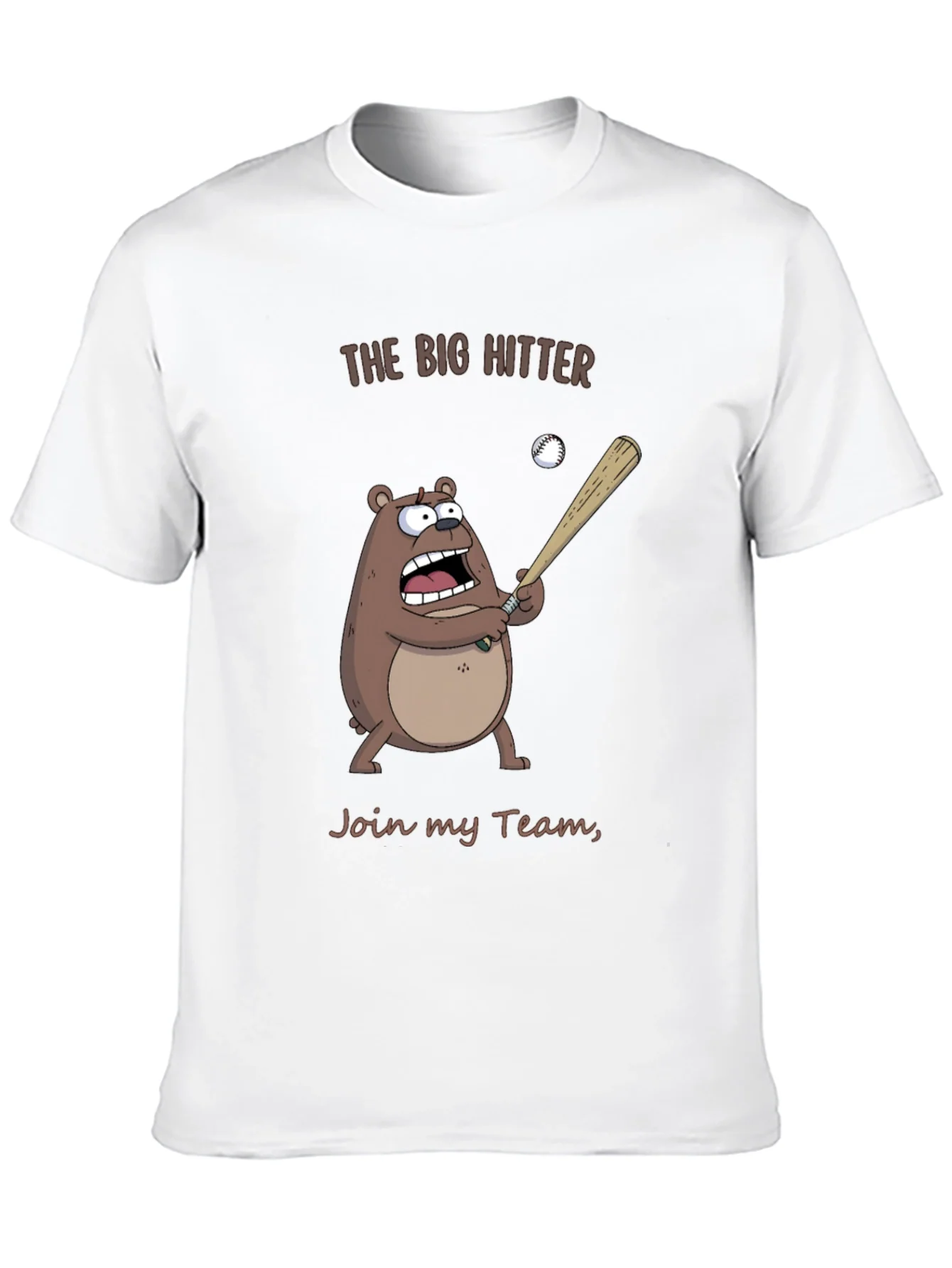 The Big Hitter Bear T-Shirt - Funny Baseball Tee