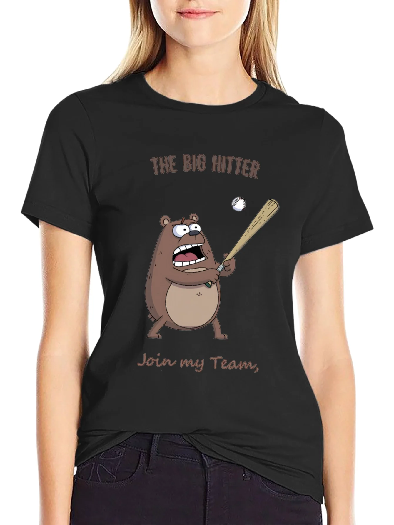 The Big Hitter Bear T-Shirt - Funny Baseball Tee