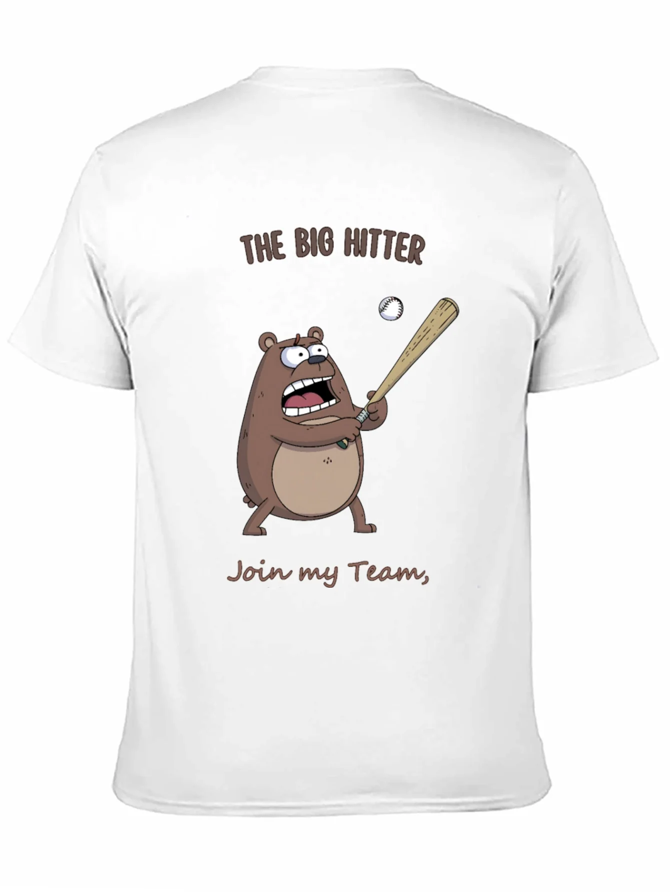 The Big Hitter Bear T-Shirt - Funny Baseball Tee