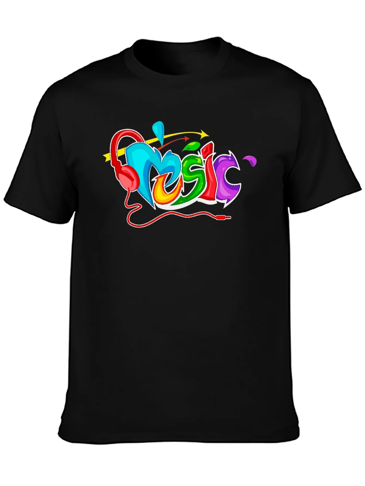 Colorful Music Graphic T-Shirt