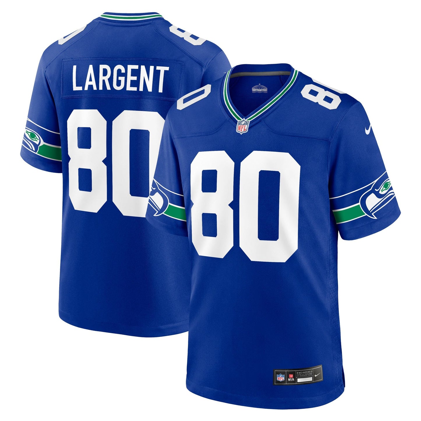 Seattle Seahawks Steve Largent Royal Throwback Retired Player Game Jersey