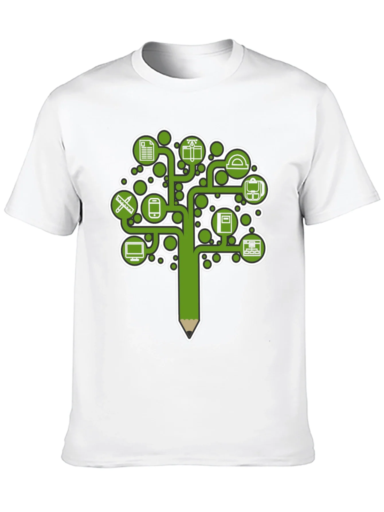 Education Tree Graphic Tee - Black Cotton T-Shirt