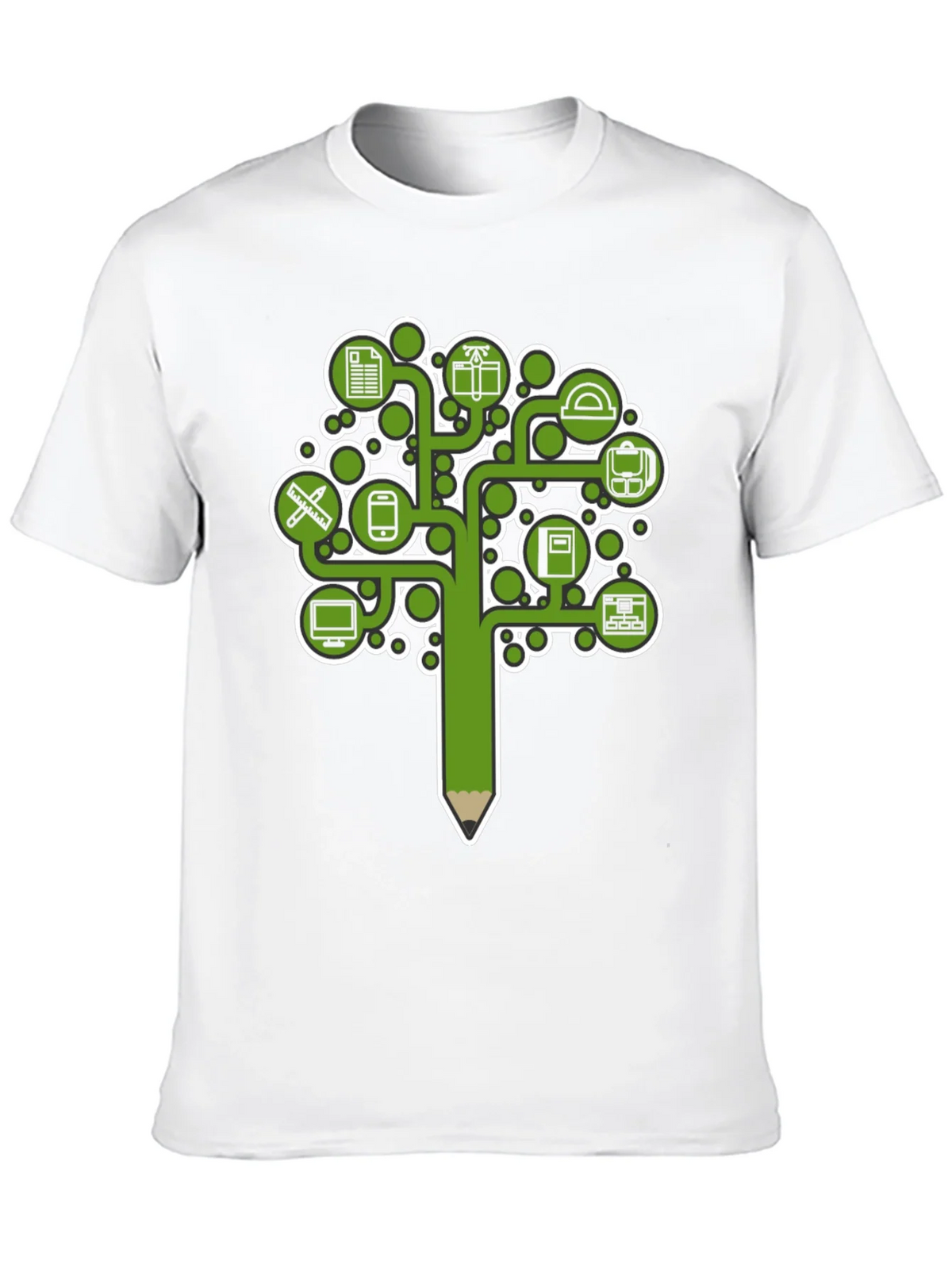 Education Tree Graphic Tee - Black Cotton T-Shirt