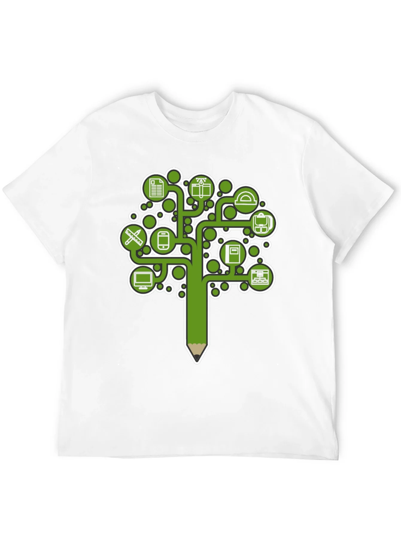 Education Tree Graphic Tee - Black Cotton T-Shirt