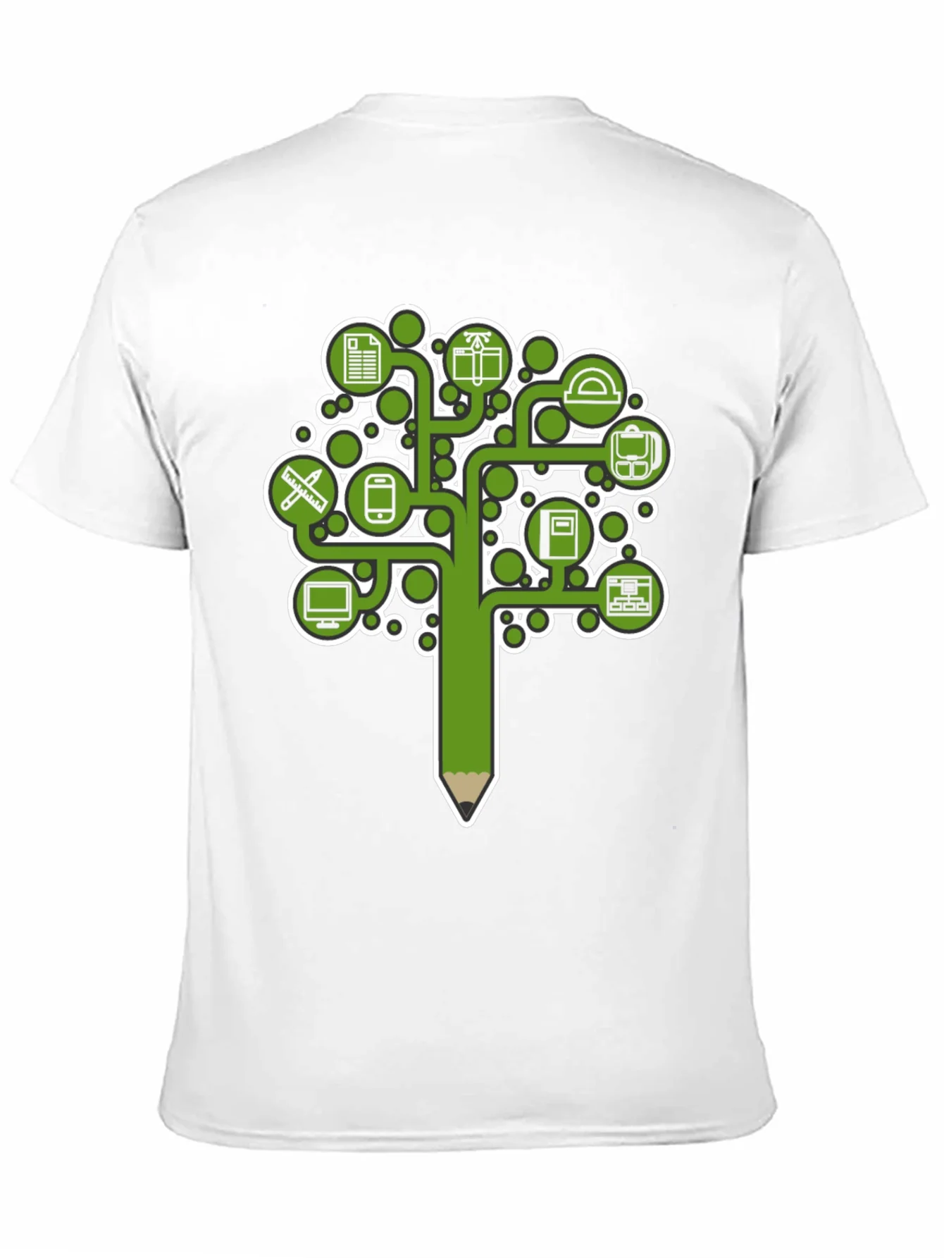 Education Tree Graphic Tee - Black Cotton T-Shirt