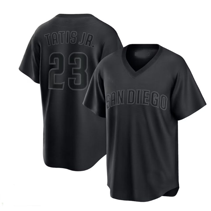 San Diego Padres #23 Fernando Tatas Jr. Pitch Black Fashion Replica Player Jersey - Black Baseball Jerseys