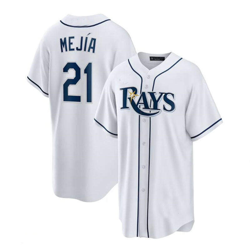 Tampa Bay Rays #21 Francisco Meja Home Replica Player Jersey - White Baseball Jerseys