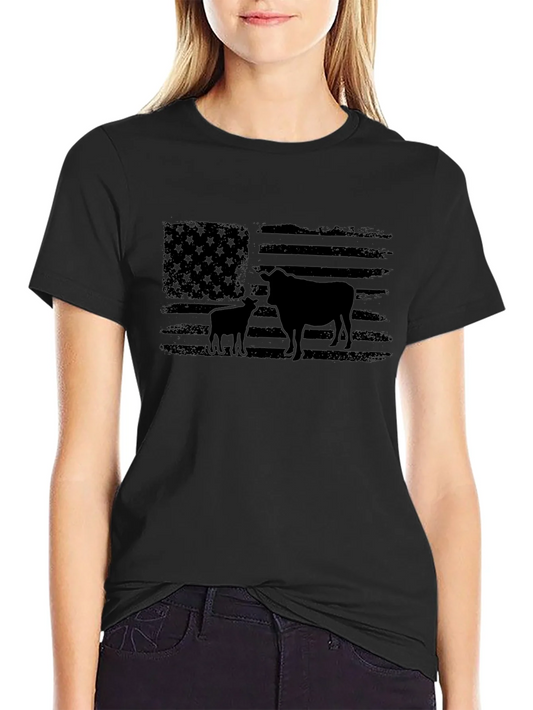American Cow Flag Graphic Tee
