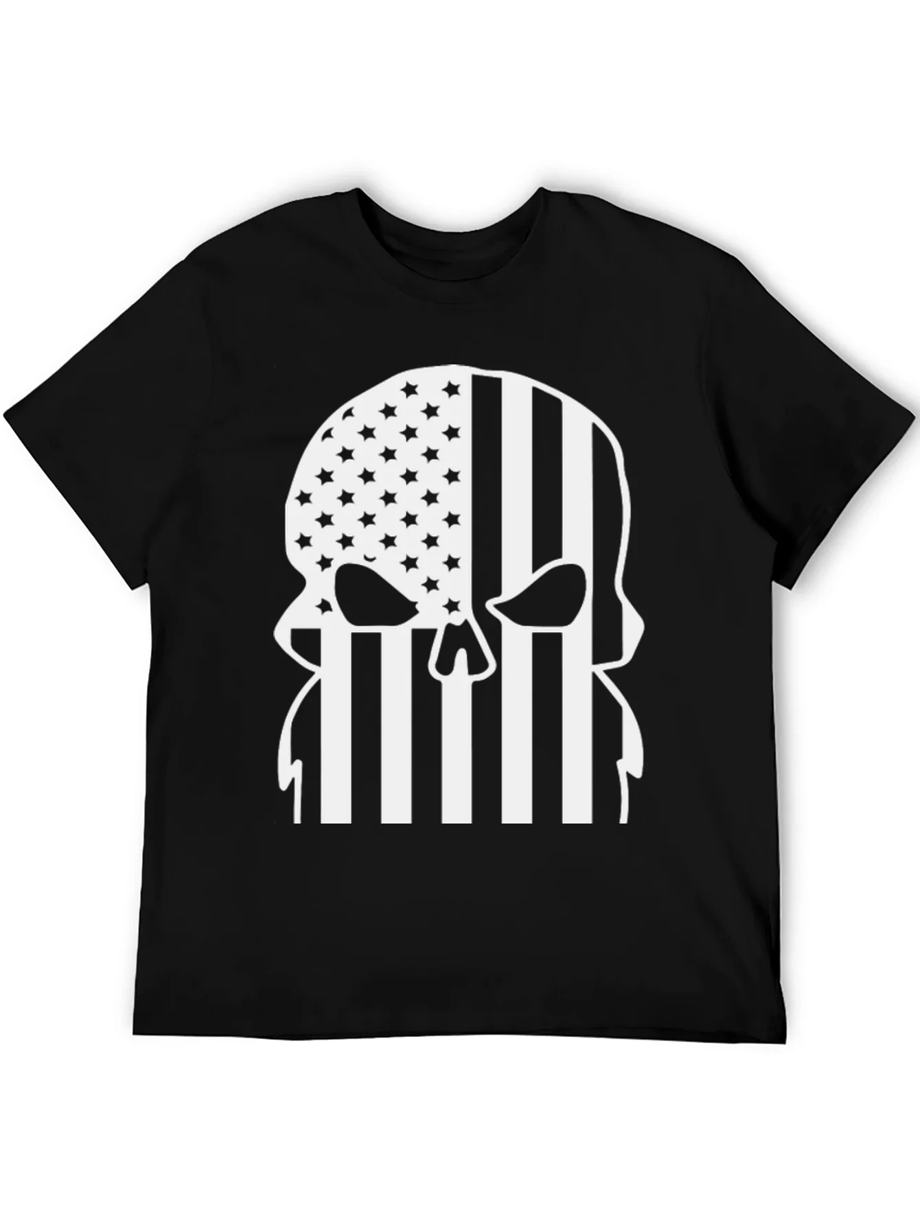 American Flag Punisher Skull Graphic T-Shirt