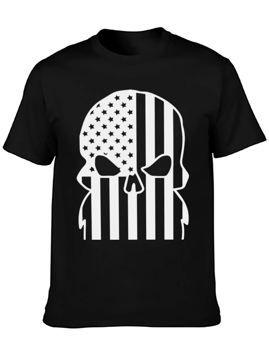 American Flag Punisher Skull Graphic T-Shirt
