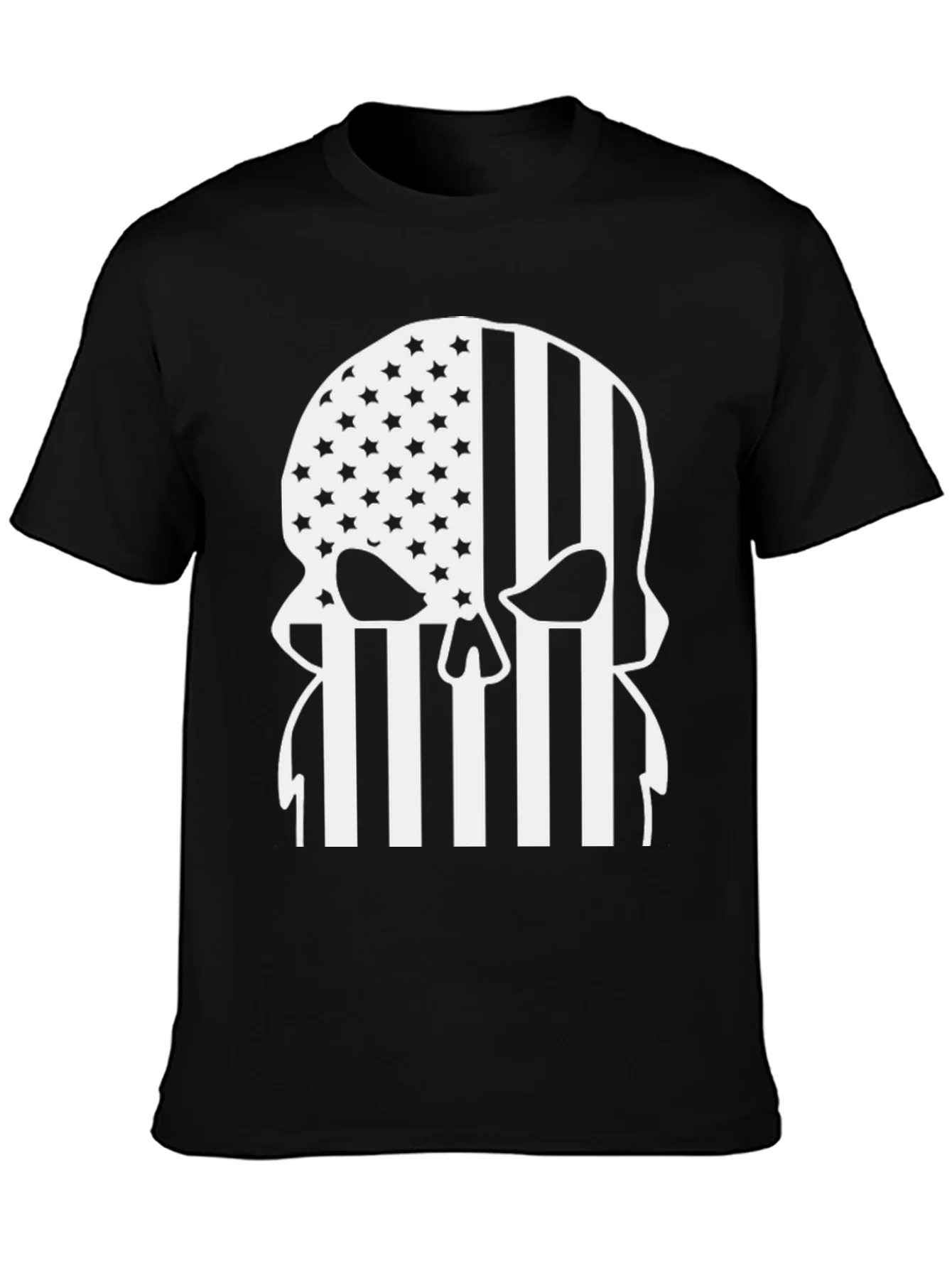 American Flag Punisher Skull Graphic T-Shirt