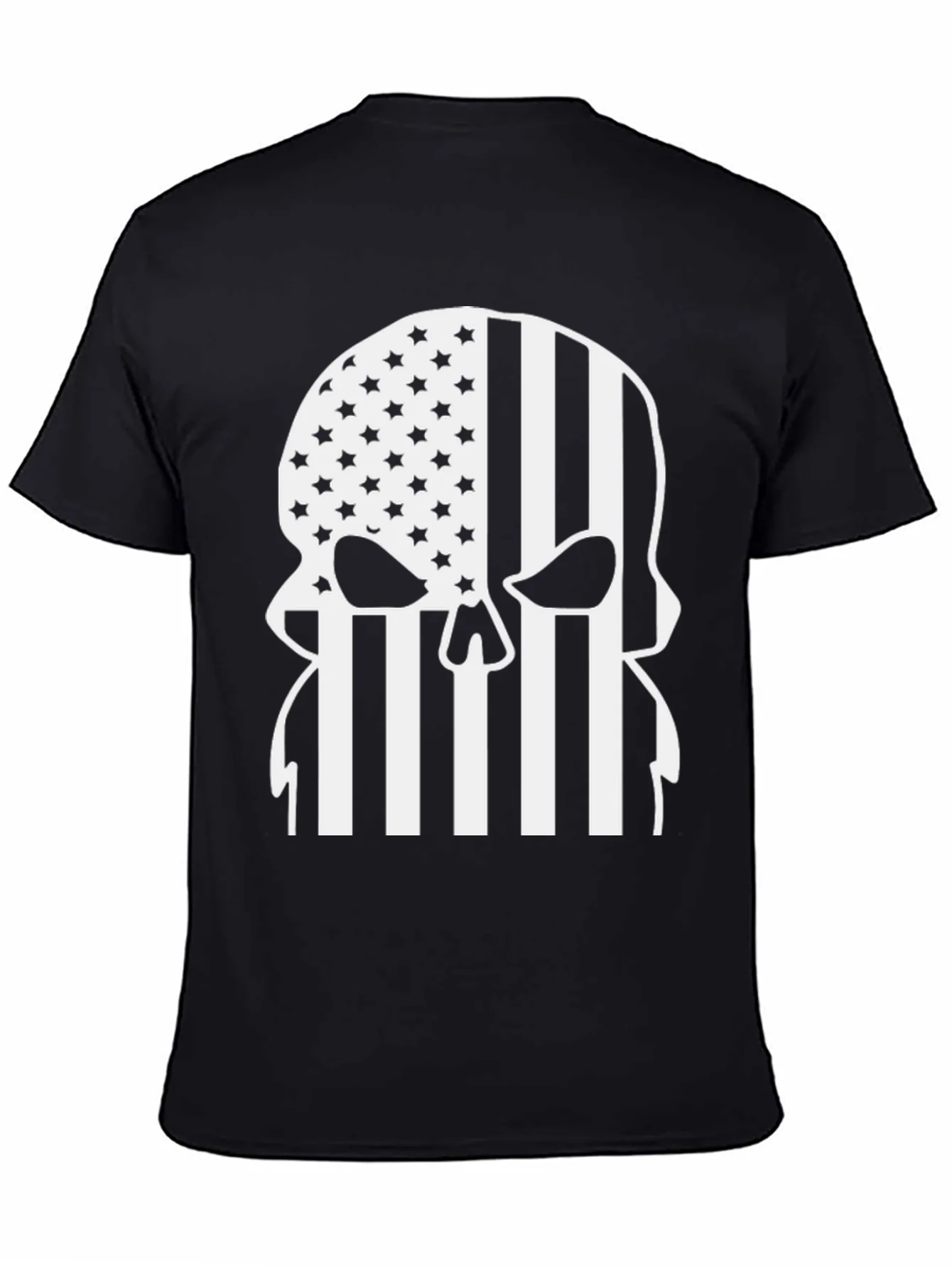 American Flag Punisher Skull Graphic T-Shirt