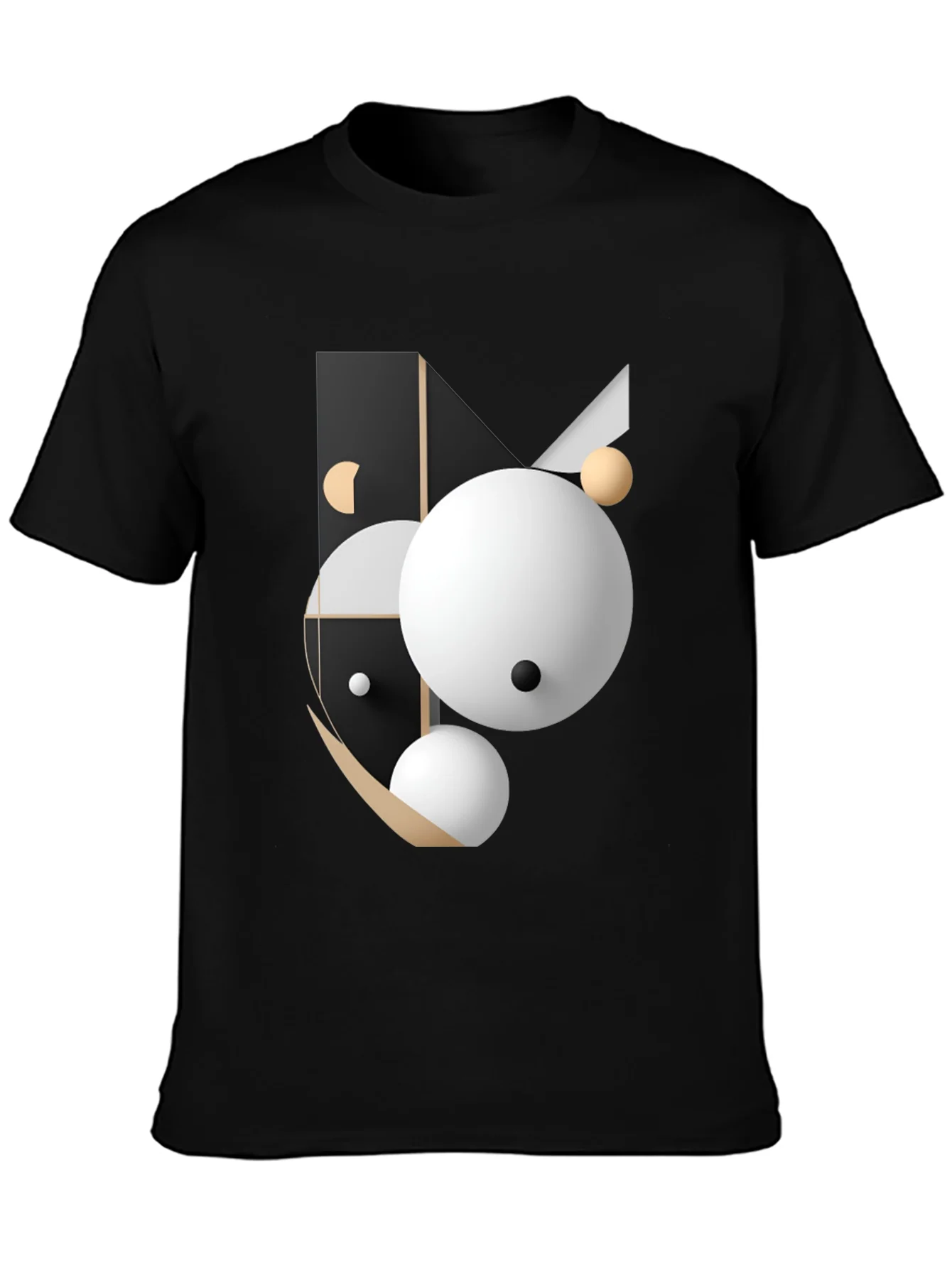 Abstract Geometric Graphic Print Black T-Shirt