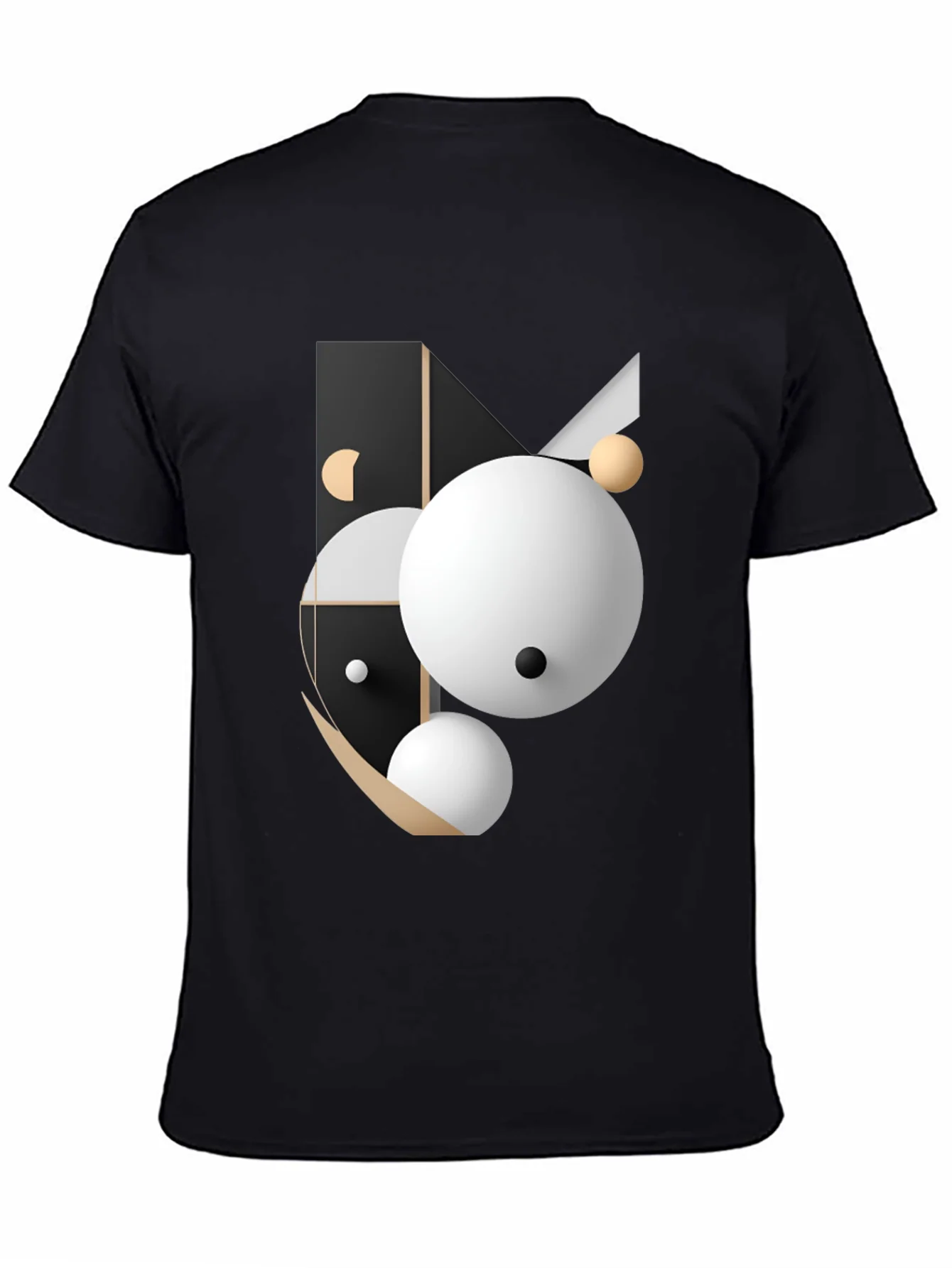 Abstract Geometric Graphic Print Black T-Shirt