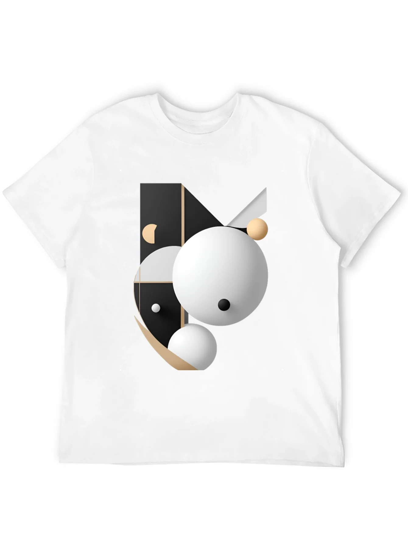 Abstract Geometric Graphic Print Black T-Shirt