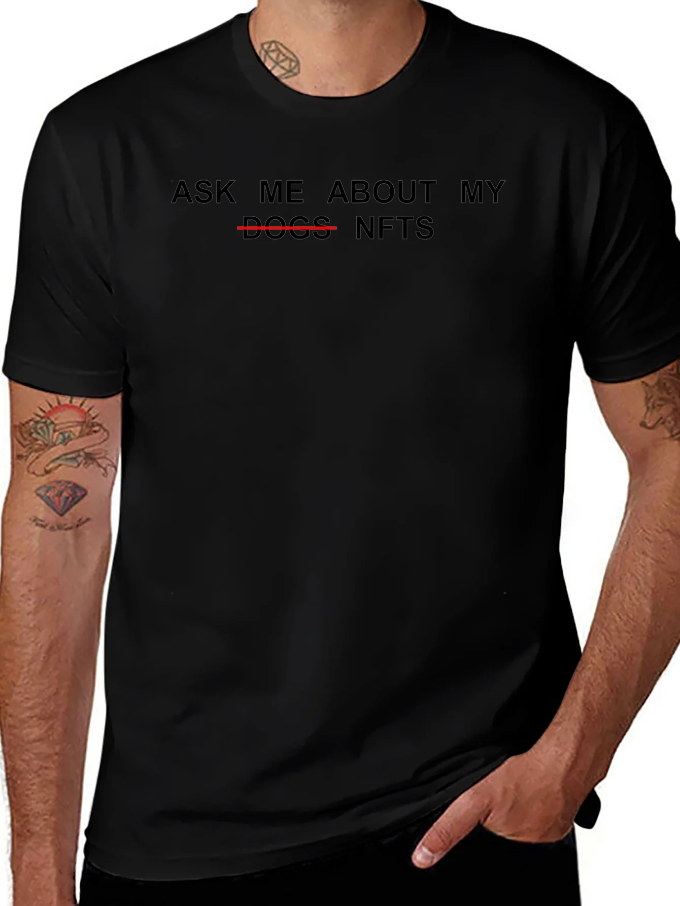 Ask Me About My NFTs Black T-Shirt