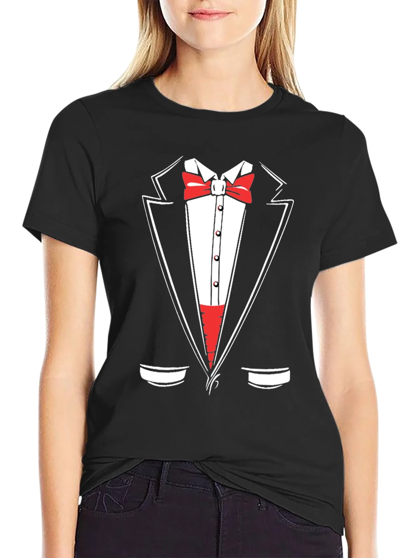 Tuxedo Graphic Print Crewneck T-Shirt