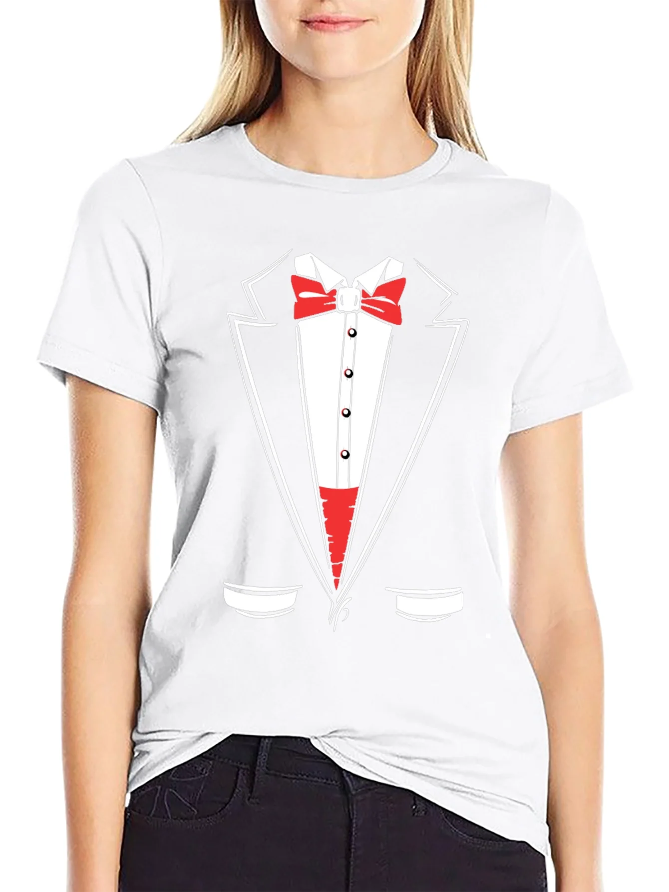 Tuxedo Graphic Print Crewneck T-Shirt