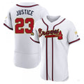 Atlanta Braves #23 David Justice Gold White 2022 Program Jersey Stitches Baseball Jerseys