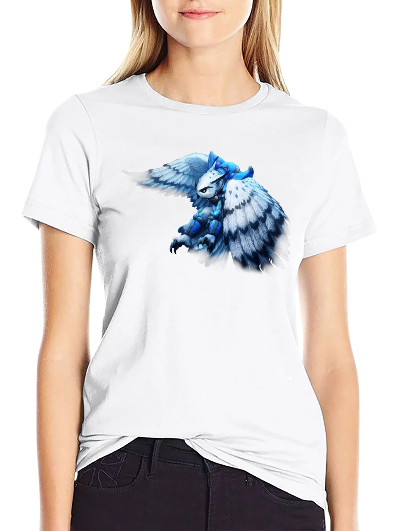 Fantasy Owl Knight Graphic Tee - Black Cotton T-Shirt