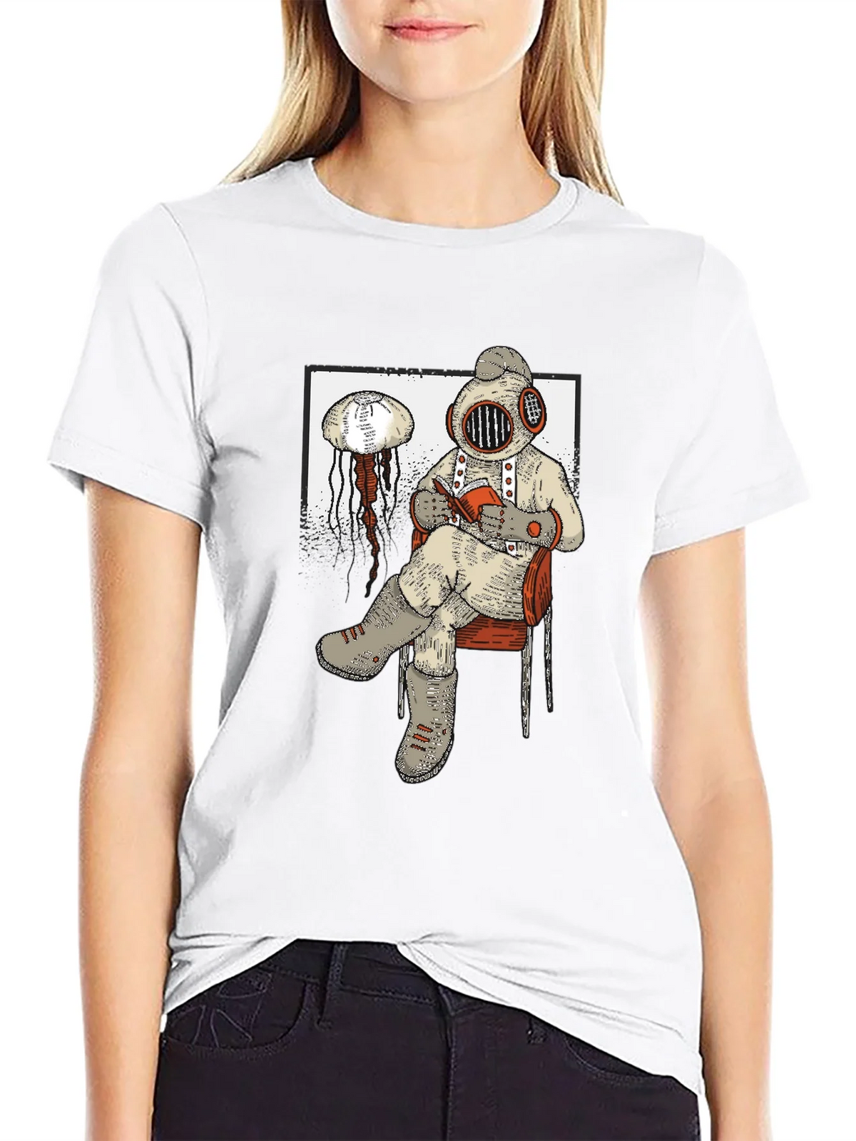 Diver Reading T-Shirt
