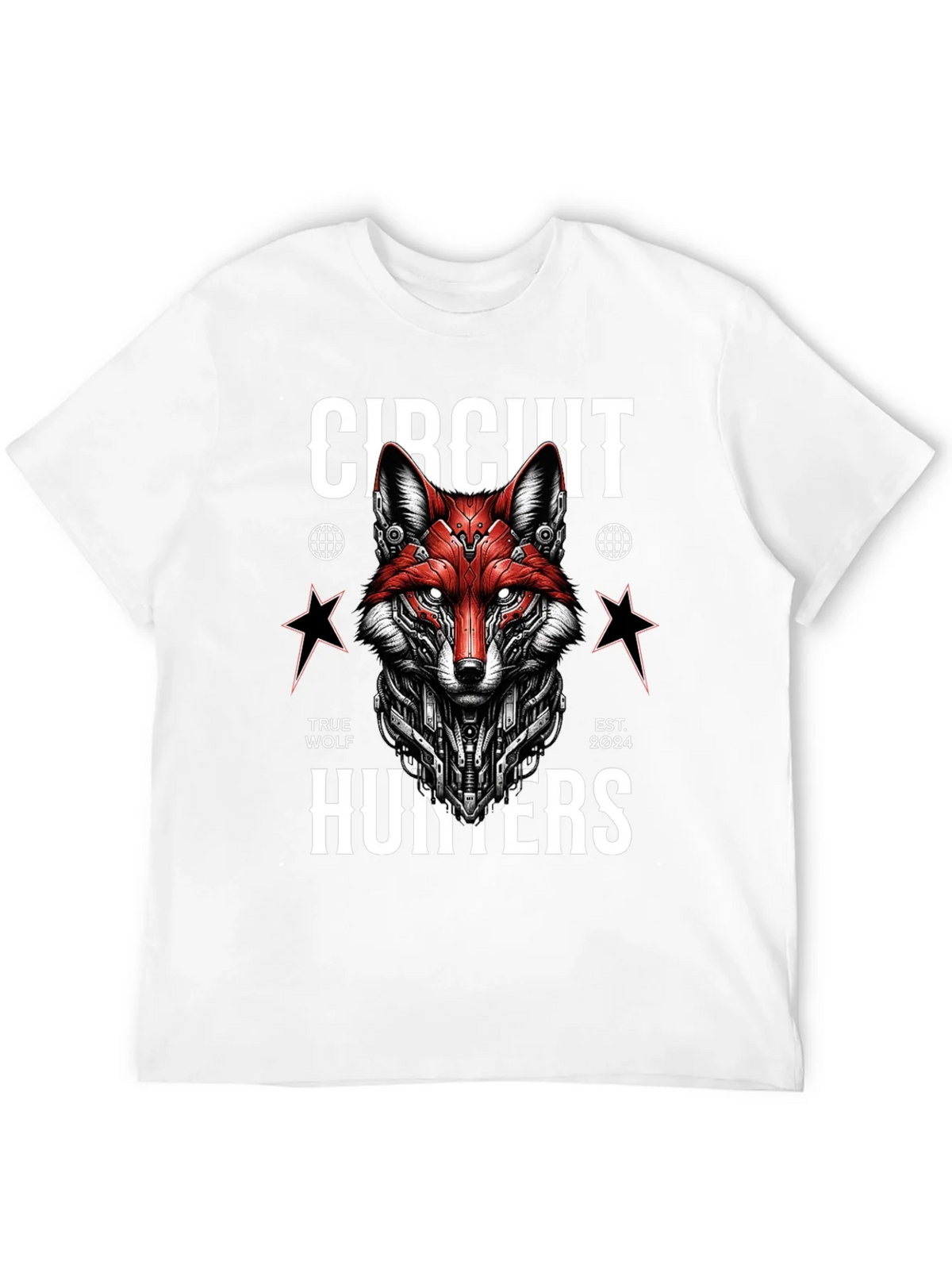 Circuit Hunters Graphic Tee - Cyberpunk Fox T-Shirt