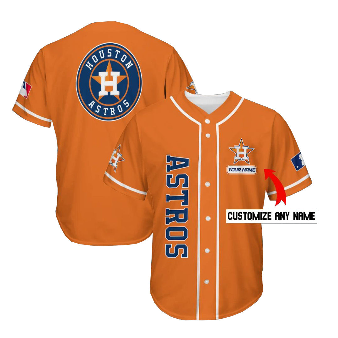 Custom Houston Astros Jersey Personalized Baseball Orange Stitched Jerseys