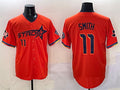 Houston Astros #11 Cam Smith Orange 2025 City Connect With Texas Patch Limited Stitched Baseball Jersey