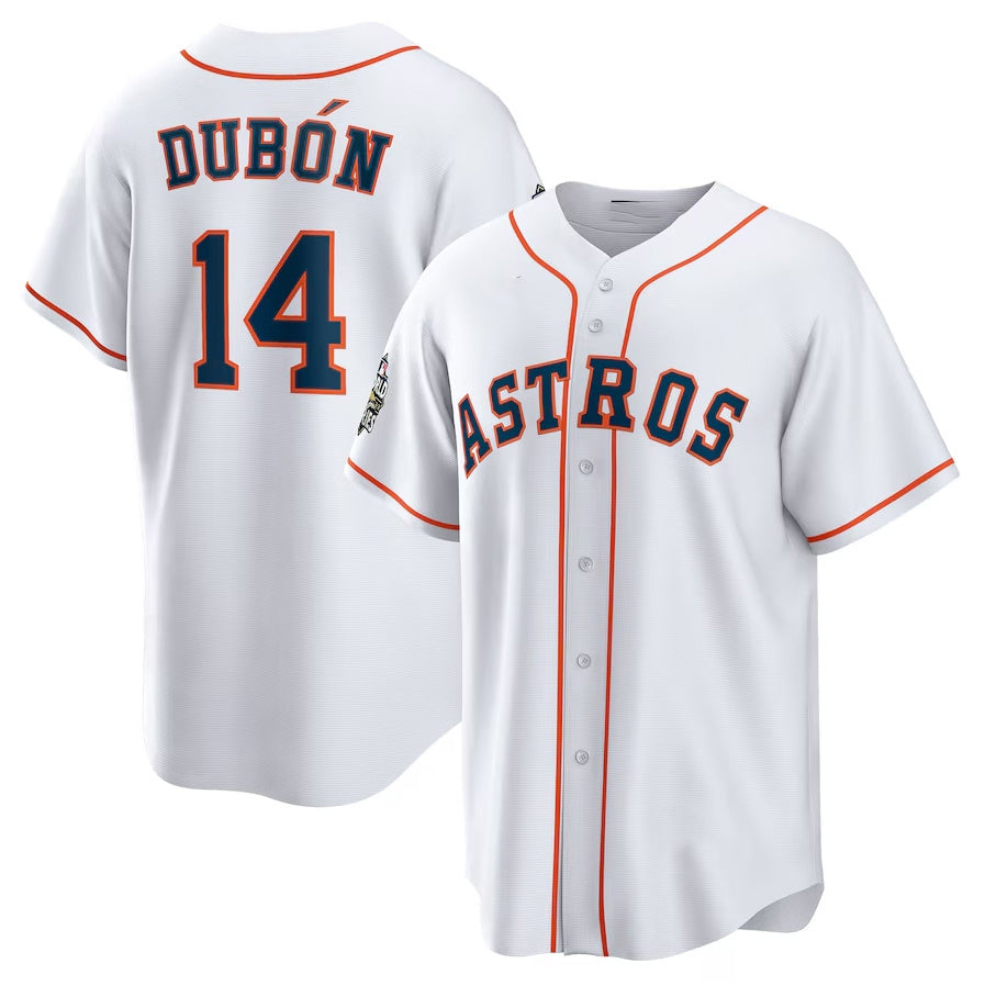 Houston Astros #14 Mauricio Dubn Home Replica Player Jersey - White Stitched Baseball Jersey