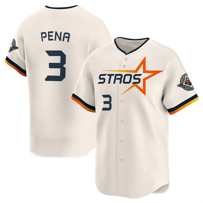 Houston Astros #3 Jeremy Pena Cream 2025 City Connect Limited Stitched Baseball Jersey