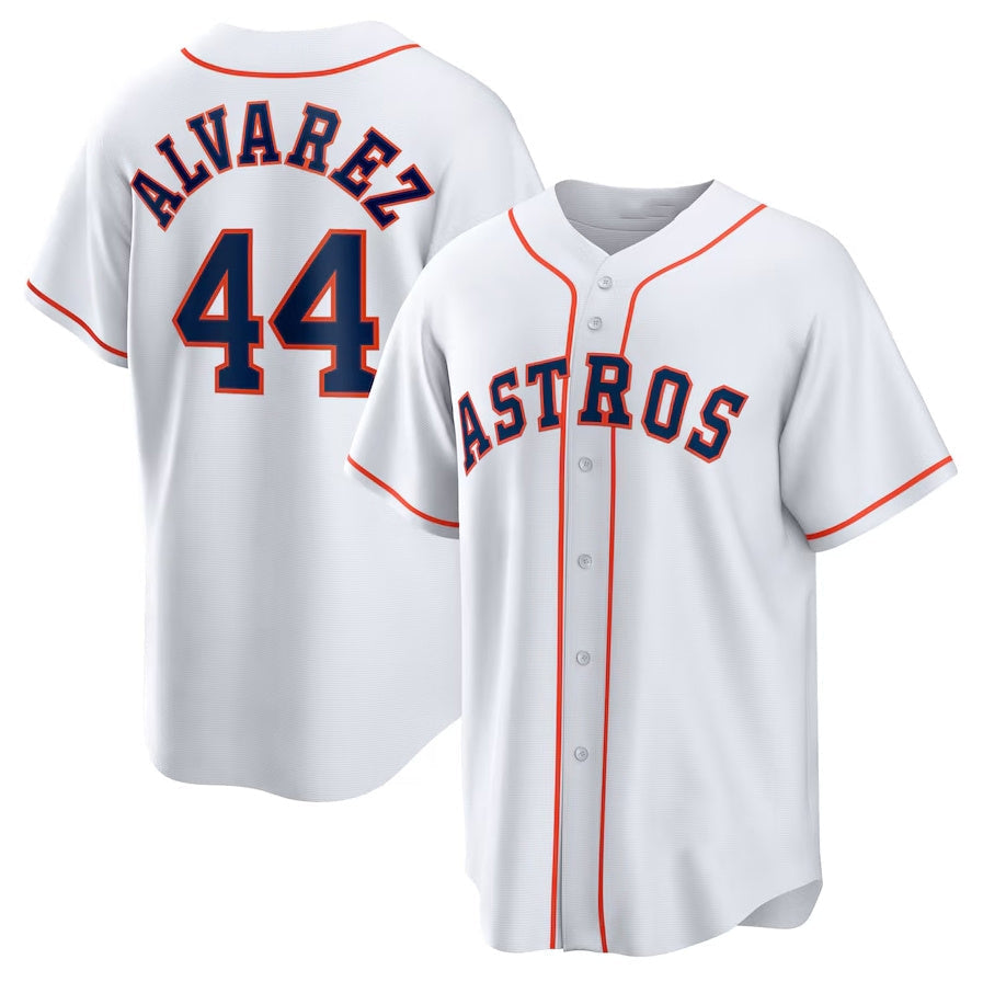 Houston Astros #44 Yordan lvarez Home Replica Player Jersey - White Stitched Baseball Jersey