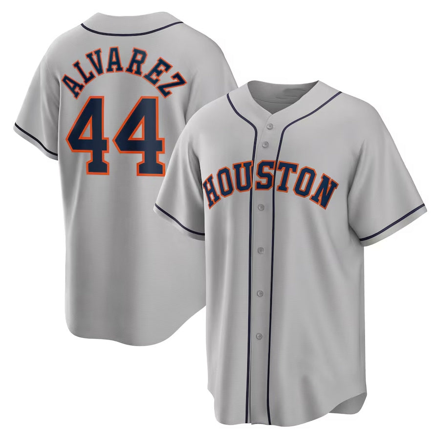 Houston Astros #44 Yordan lvarez Road Replica Player Jersey - Gray Stitched Baseball Jersey