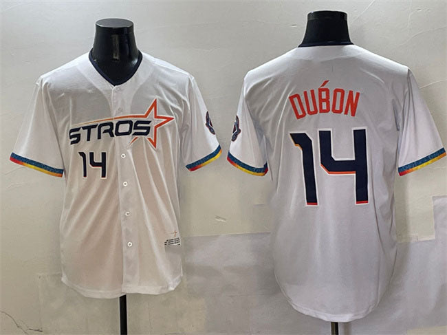 Houston Astros #14 Mauricio Dubn White 2025 City Connect Limited Stitched Baseball Jersey