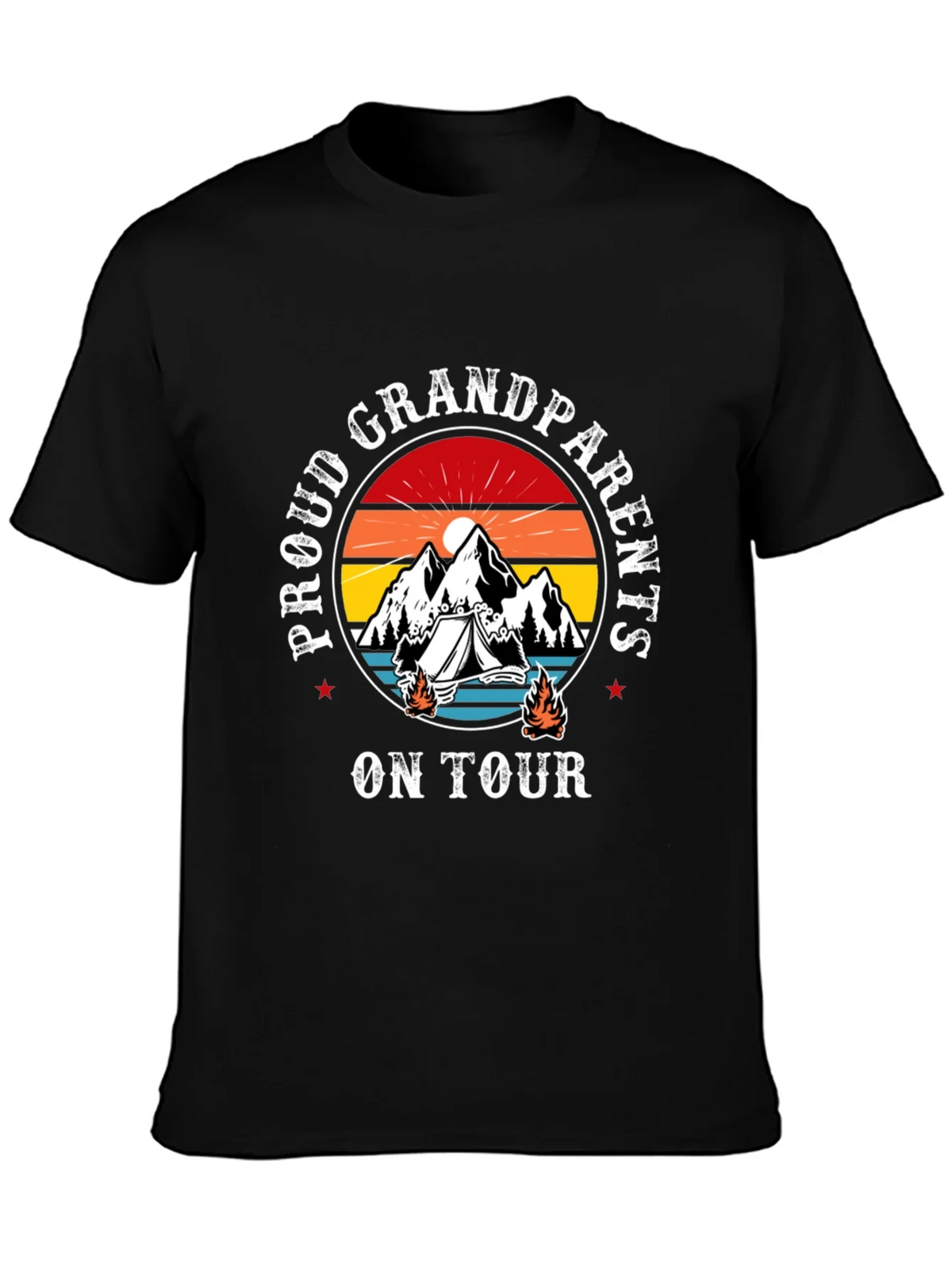 Proud Grandparents On Tour Black T-Shirt