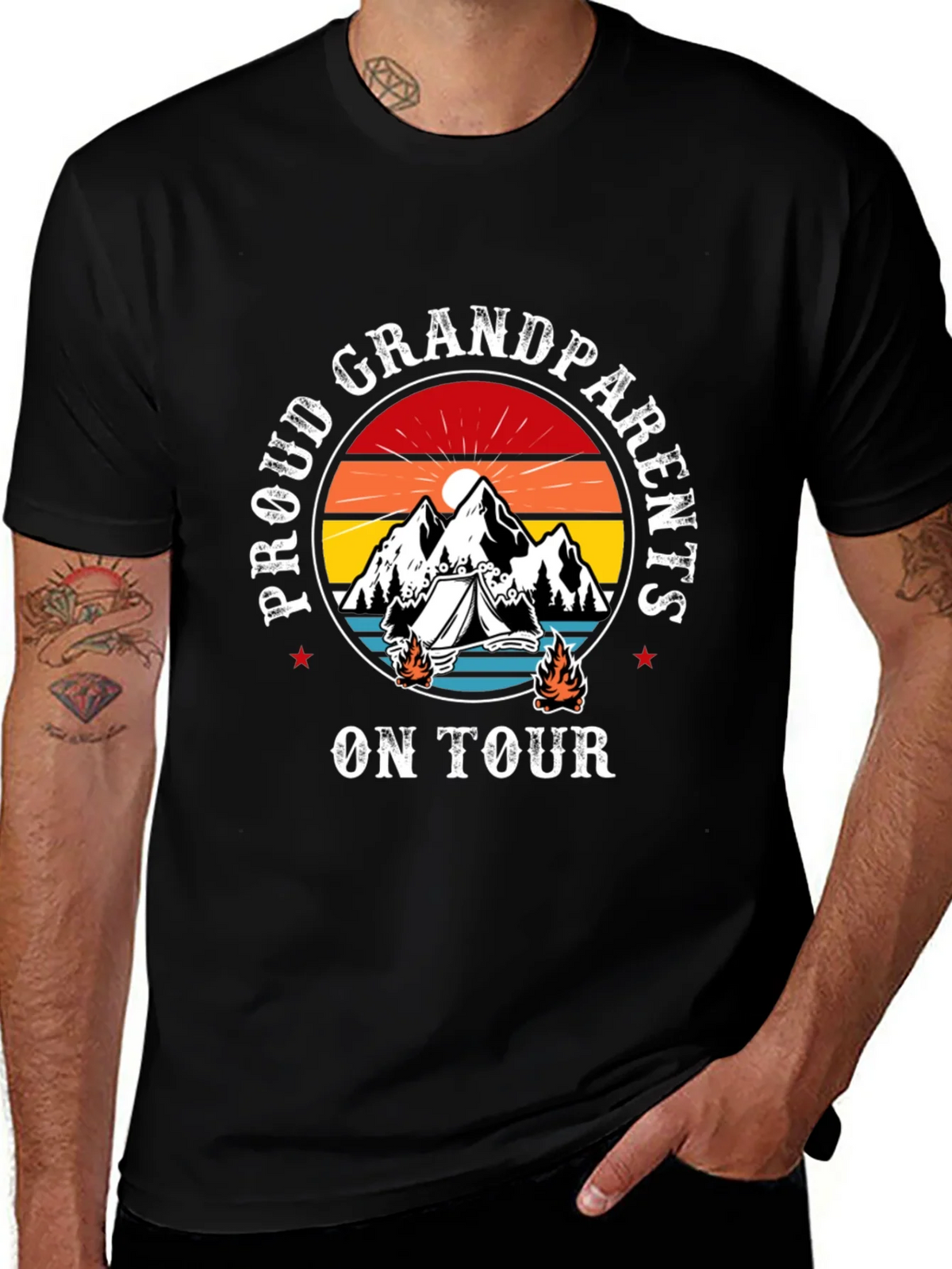 Proud Grandparents On Tour Black T-Shirt