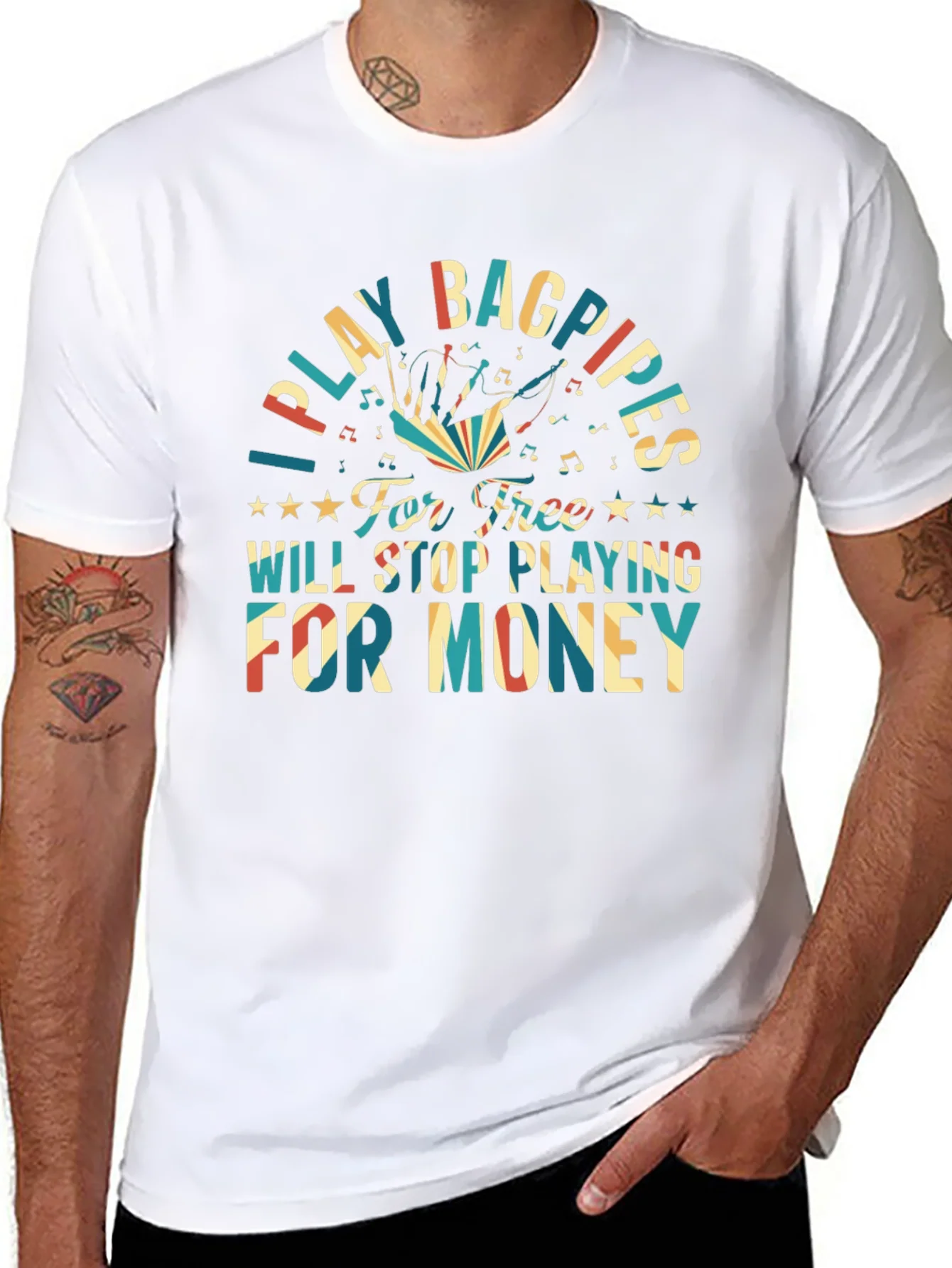 I Play Bagpipes T-Shirt - Funny Musician Gift