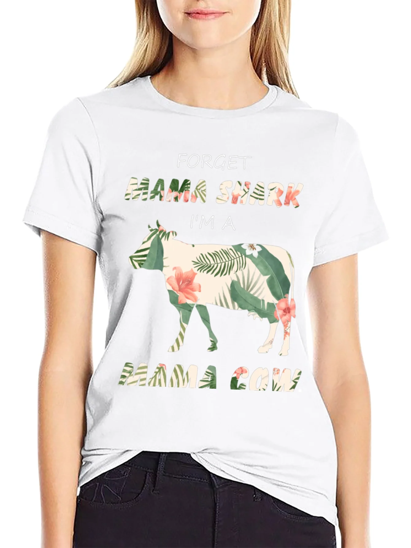 Mama Cow Graphic Tee - Floral Cow Shirt