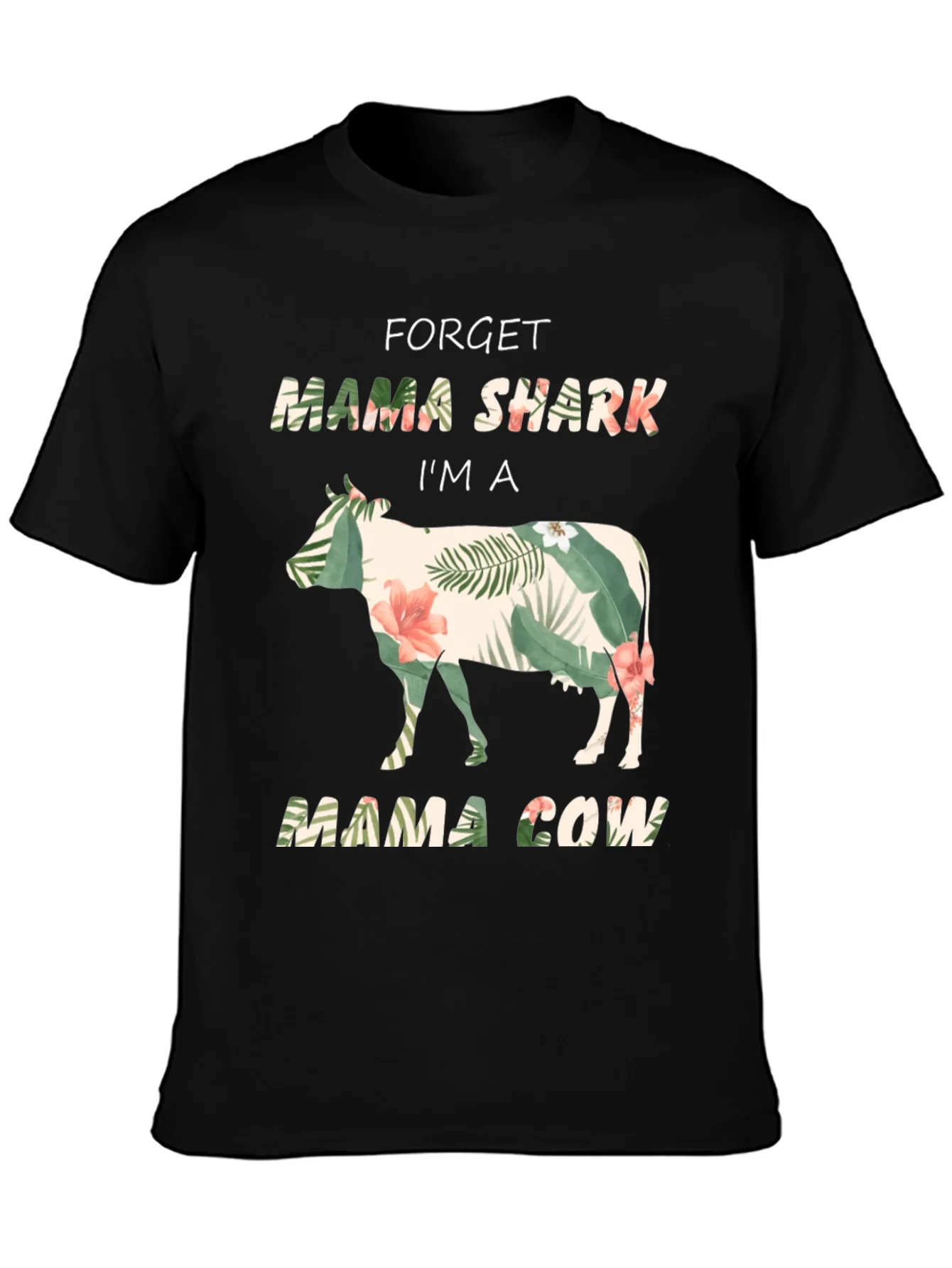 Mama Cow Graphic Tee - Floral Cow Shirt