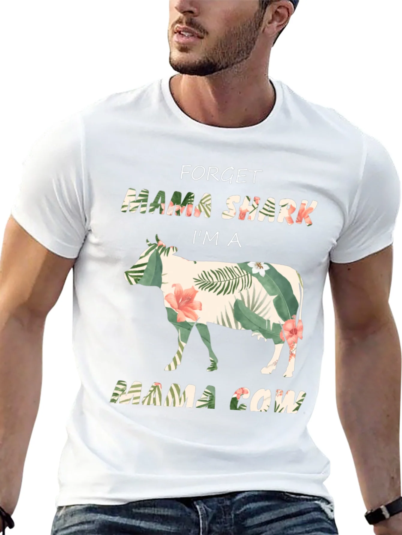 Mama Cow Graphic Tee - Floral Cow Shirt