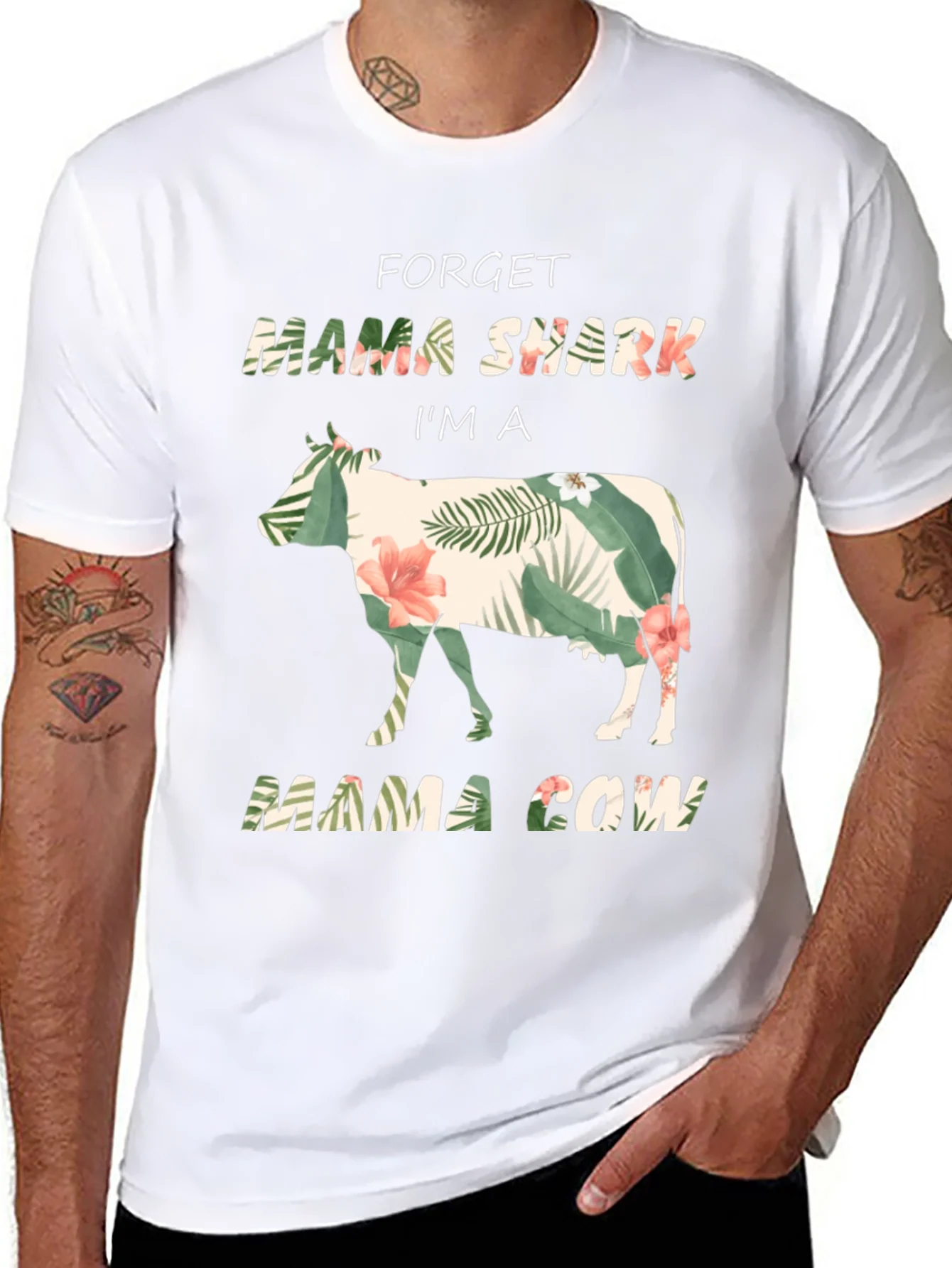 Mama Cow Graphic Tee - Floral Cow Shirt