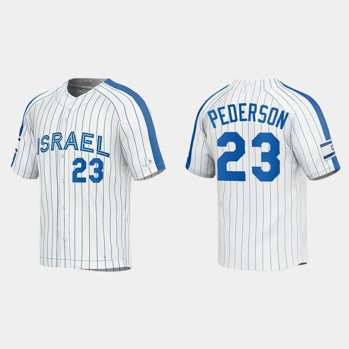 #23 JOC PEDERSON ISRAEL BASEBALL 2023 WORLD BASEBALL CLASSIC JERSEY C WHITE Stitches Baseball Jerseys