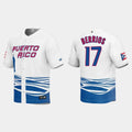 #17 JOSE BERRIOS PUERTO RICO BASEBALL 2023 WORLD BASEBALL CLASSIC JERSEY C WHITE Stitches Baseball Jerseys