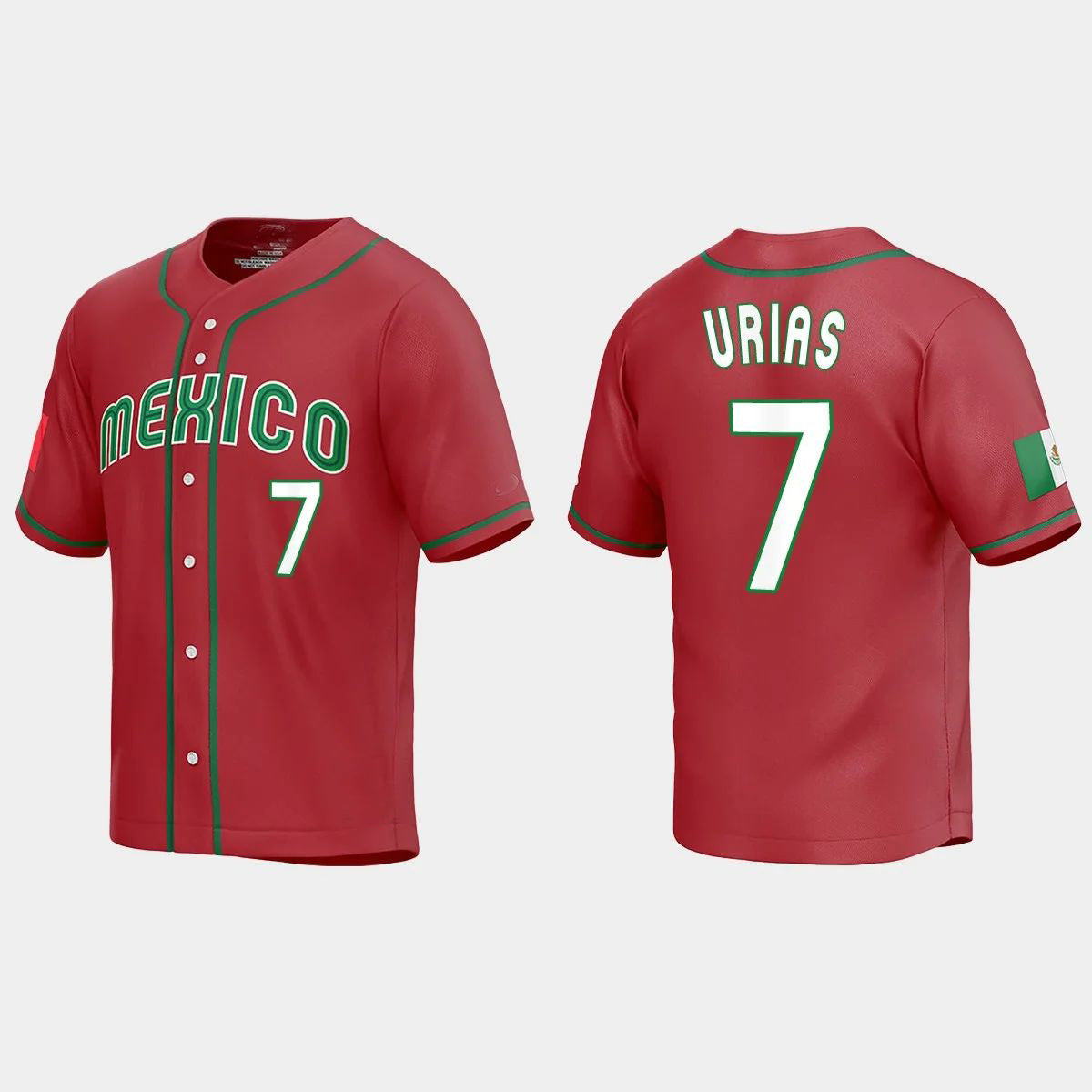 #7 JULIO URIAS MEXICO BASEBALL 2023 WORLD BASEBALL CLASSIC JERSEY C WHITE Stitches Baseball Jerseys