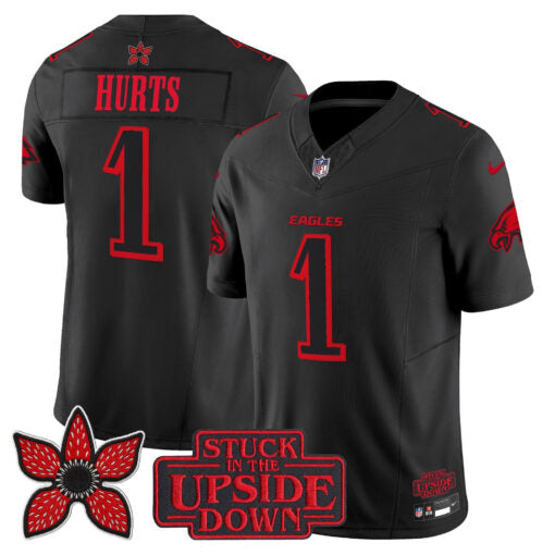 Jalen Hurts Philadelphia Eagles Stranger Things Edition Jersey - Black