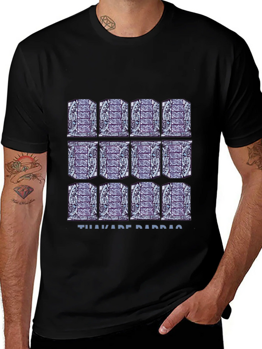 Pattern Print Black T-Shirt