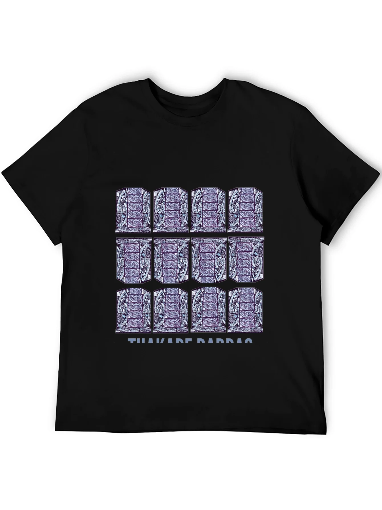 Pattern Print Black T-Shirt