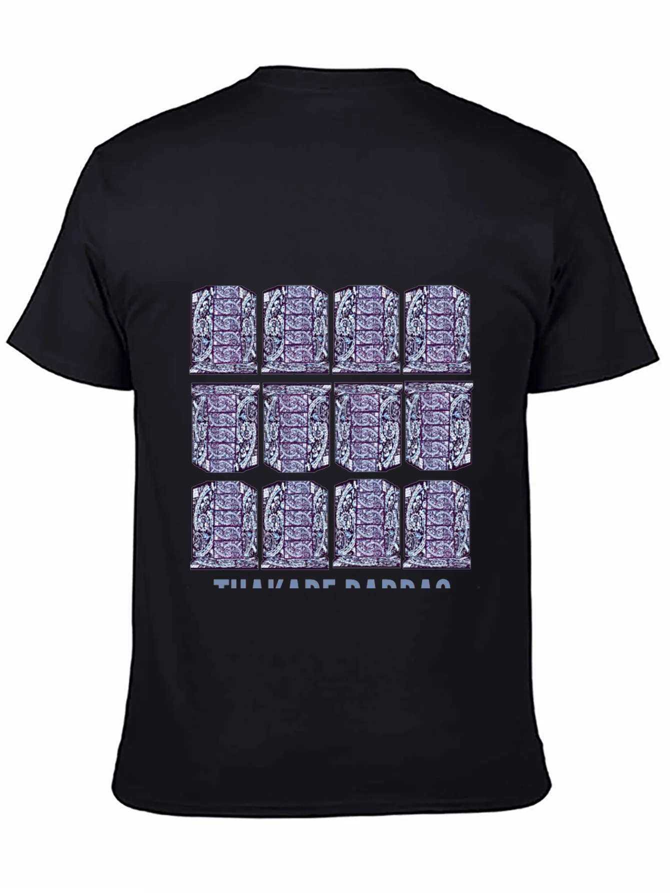 Pattern Print Black T-Shirt