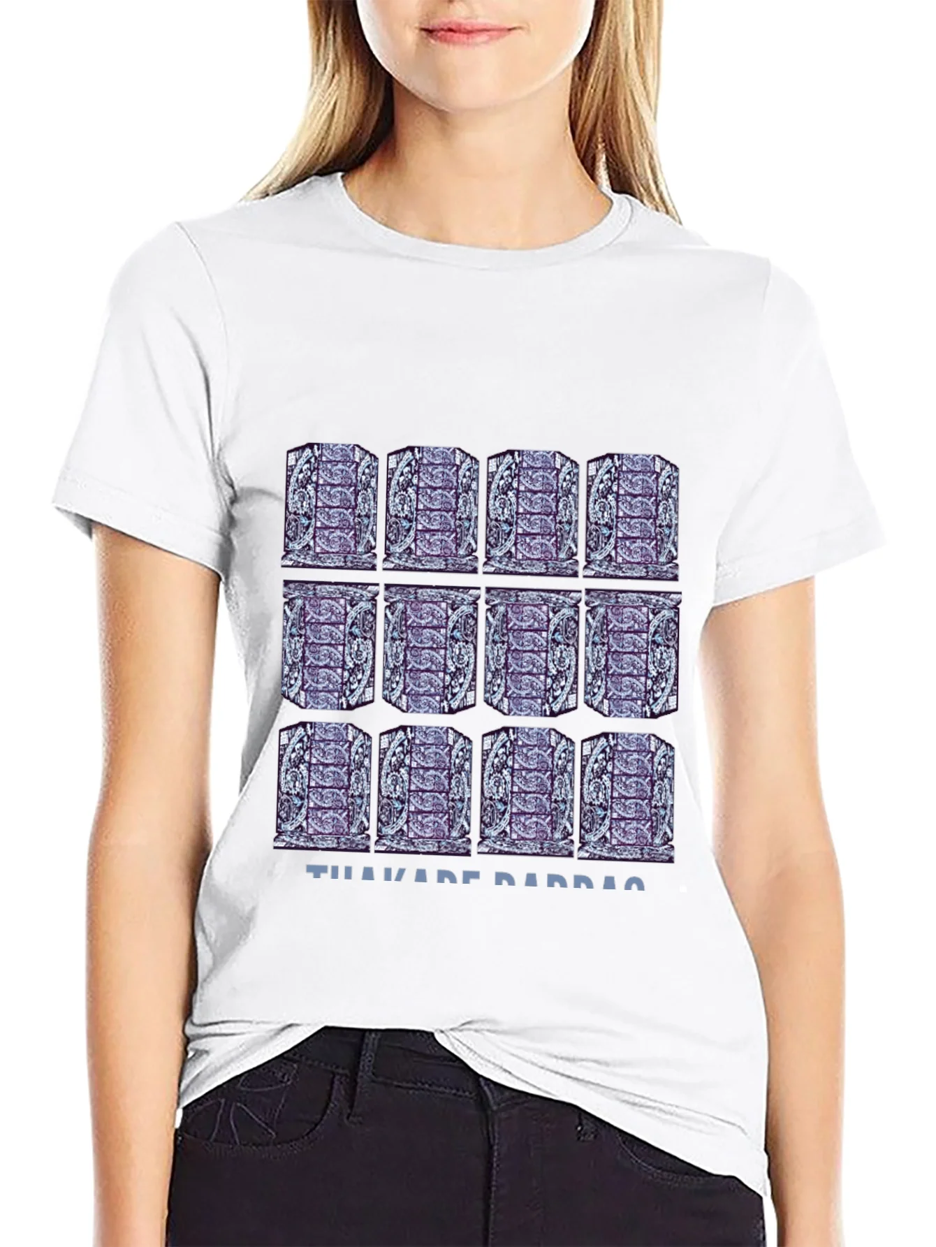 Pattern Print Black T-Shirt