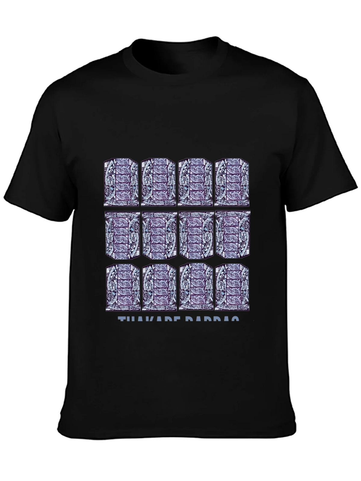 Pattern Print Black T-Shirt